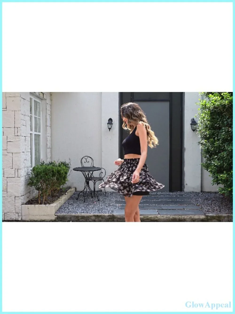 Women's Ruffle Skort with Double Layer Flowy Design Cotton Blend Active Tennis